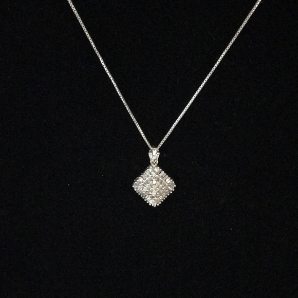 10k Cluster Diamond Pendant Only Yellow and White Gold - Picture 2 of 9